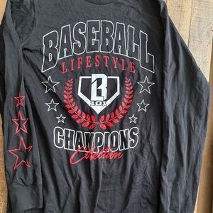 Baseball Lifestyle Long Sleeve Tee - Black
